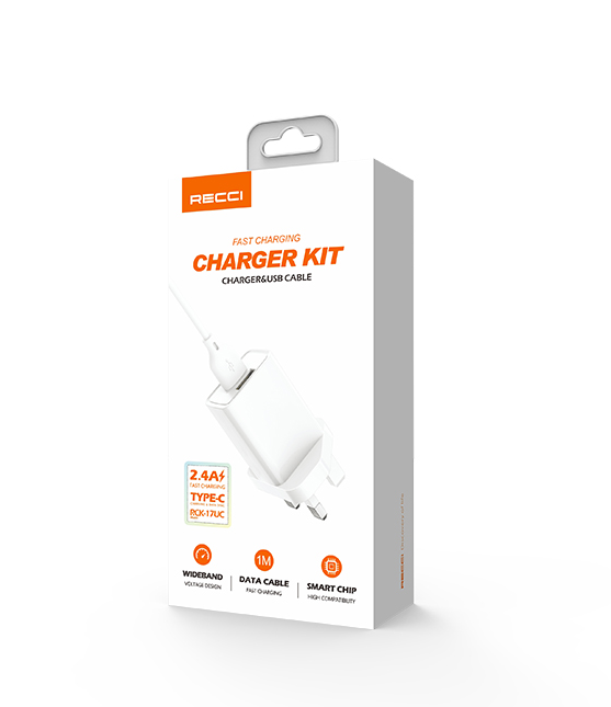 RECCI UK Charger Suit 2.4A RCK-17UC (Type-C) – White